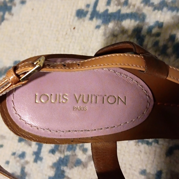 Louis Vuitton wedge sandals authentic good used condition - Picture 9 of 11